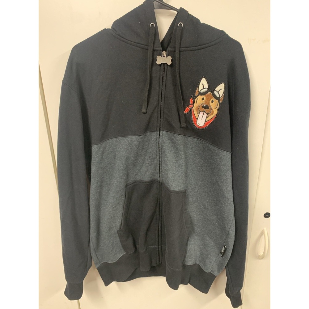 Fallout‎ Official Bethesda Full Zip Dogmeat Hoodie Gray Size Medium